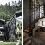 Apfelhotel Torgglerhof in Südtirol mit dunkler Holzfassade