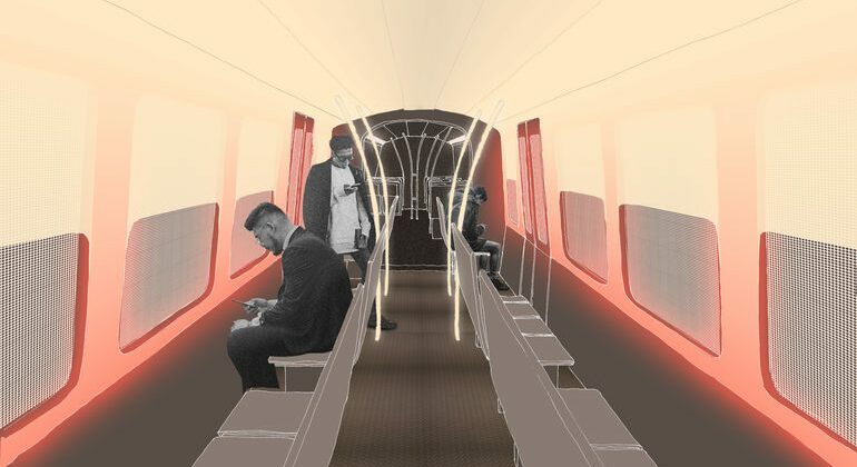 Modernes Lichtdesign: Entspannendes Licht in der U-Bahn am Abend