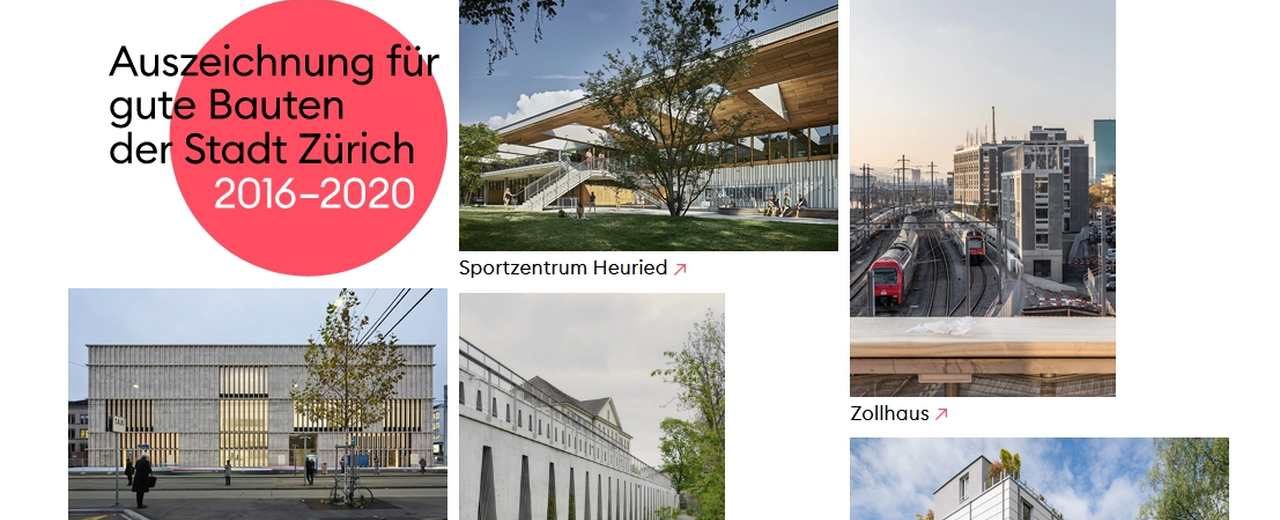 Abstimmung online für Architekturpreis Gute Bauten der Stadt Zürich