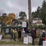 Protestaktion gegen den Abriss des Hauses Marlene Poelzig am 2.11.2021