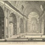 Der Innenraum des Petersdoms zeigt ein gewölbe mit Stichkappen