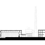 Schnitt des Anbaus der Kulturweberei Finsterwalde, umgebaut von Habermann Architektur